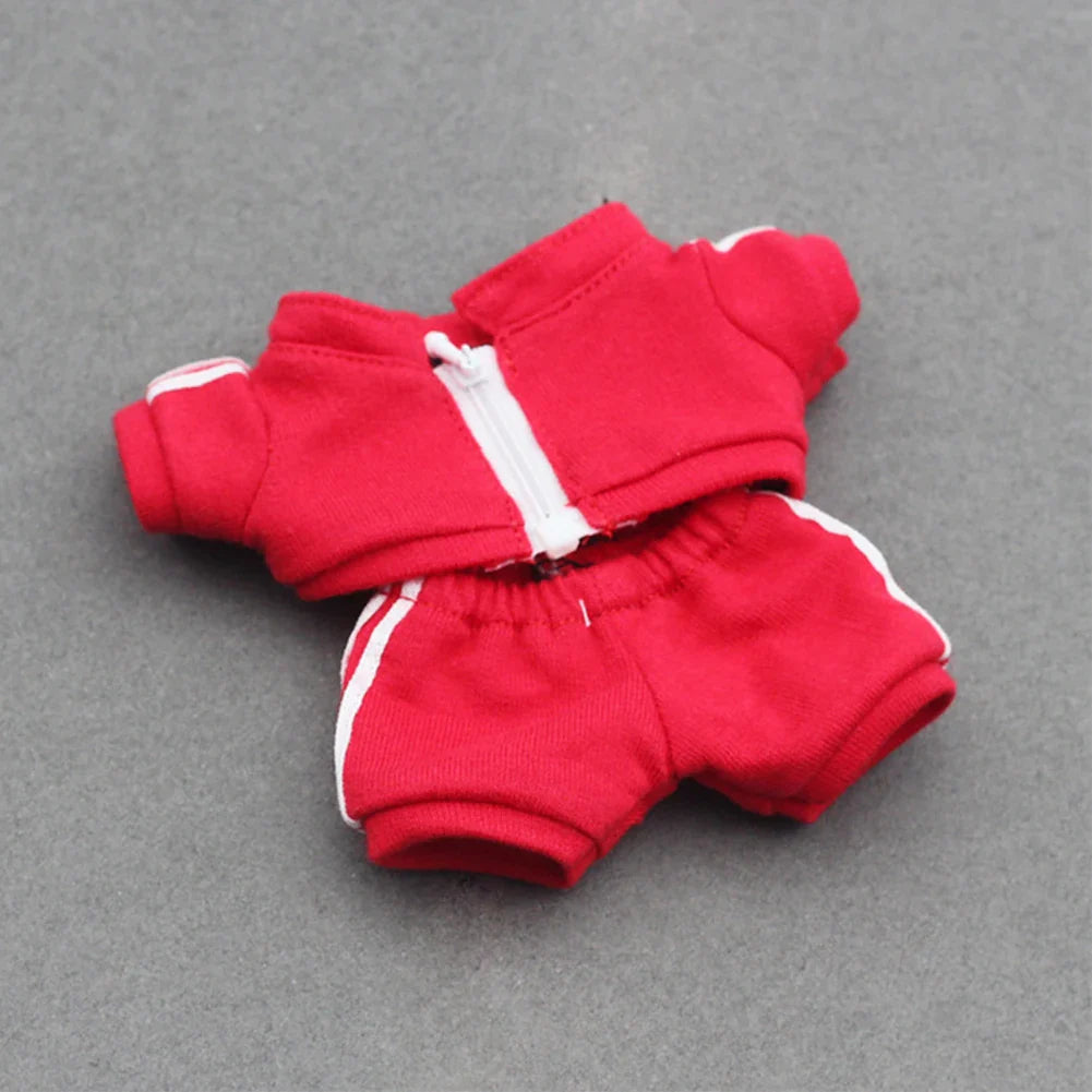 Ropa Labubu Clothes Set for 15/17cm V1/V2 Plush Dolls – Hooded Sweatshirt & Pants | Doll Outfit Accessories & Kid Toy Gift