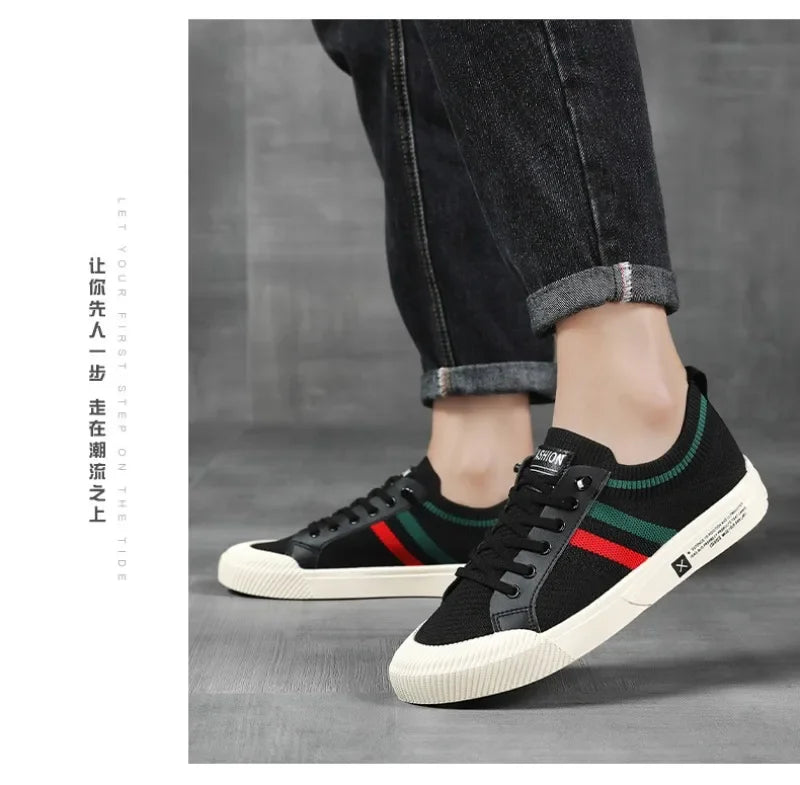 Luxury Men's Casual Sneakers – Fashionable Breathable Mesh Walking Loafers, Outdoor Flats Zapatos Para Hombres