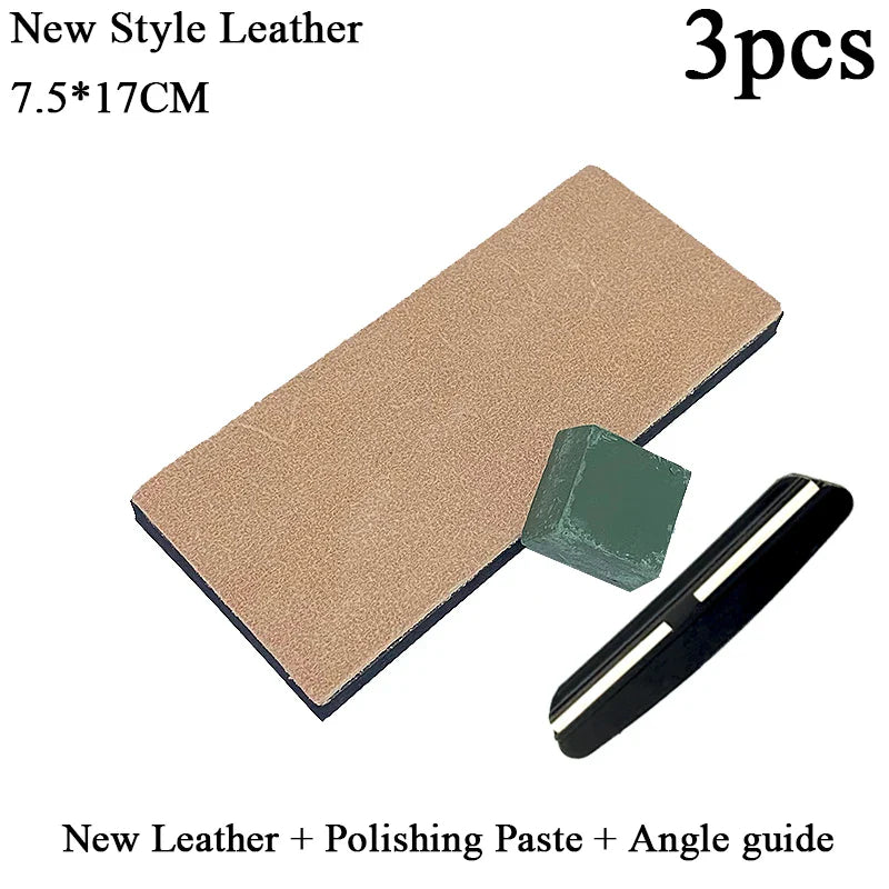 Thickened Non-Slip Diamond Knife Sharpener – 15° Kitchen Whetstone & Leather Polishing System