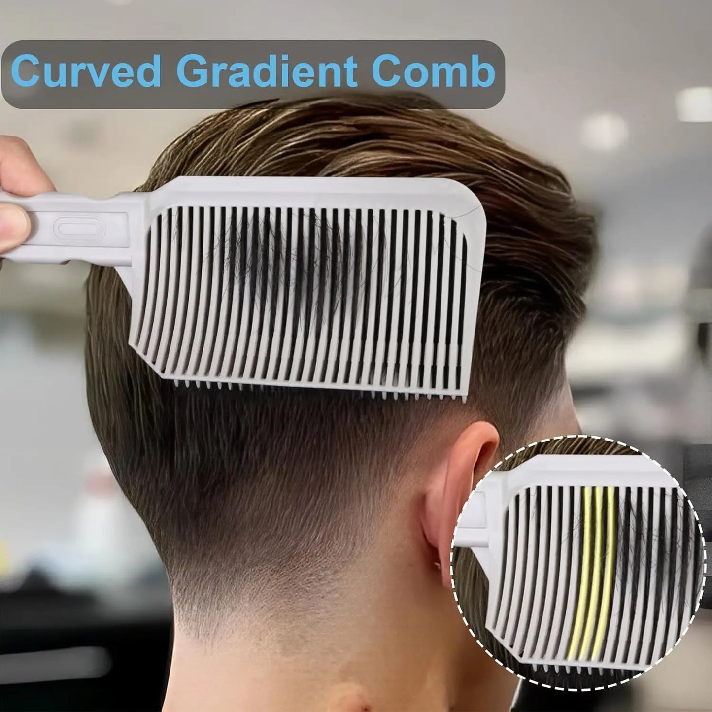 Barber Hair Comb Kit 1/2/3pcs – Flat Top & Fade Styling Comb for Men’s Haircuts