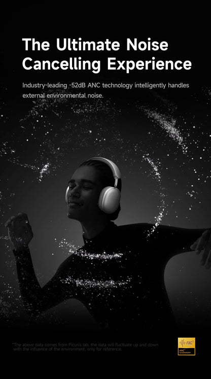 Picun F8 Pro ANC Wireless Headphones — Head Tracking 3D Audio, HIFI Bluetooth, ENC Mic, Low-Latency with App