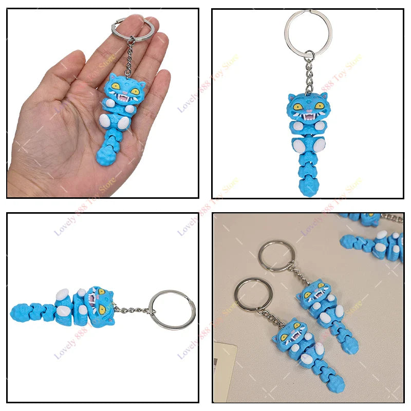 3D Printed Kpop Demon Hunters Flexi Figurine – Derpy Tiger Anime Movie Toy Model Ornament, Collectible Fan Gift