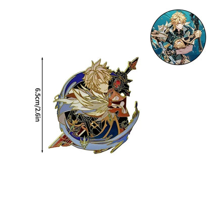 Honkai Star Rail & Genshin Impact Character Pins - Kawaii Metal Cosplay Brooch Badges for Fans