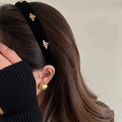 Retro Bee Wide Hair Hoop – French Fashion Headband for Women & Girls, Versatile Hair Accessory