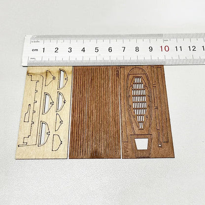 1/96 Mini Wooden Lifeboat Model Kit – Hand-Assembled Boat Toy