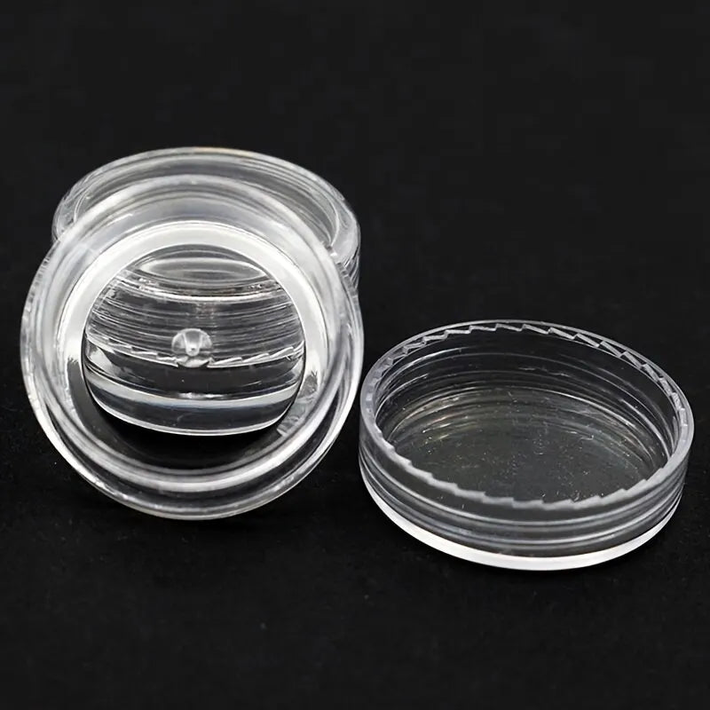 50Pcs Transparent Plastic Jewelry & Bead Storage Box Set – Small Round Containers for Makeup & Organizer