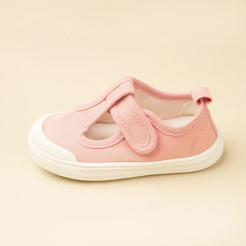 Spring & Autumn Kids Canvas Shoes — Personalized T-Shaped Breathable Sneakers for Children, Model EW8268