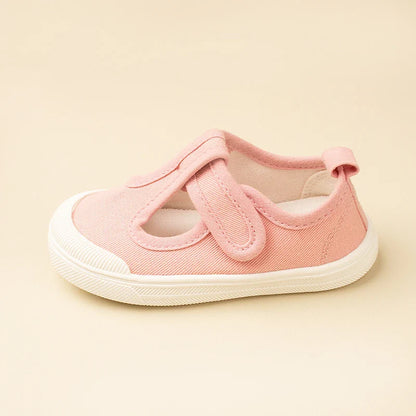 Spring & Autumn Kids Canvas Shoes — Personalized T-Shaped Breathable Sneakers for Children, Model EW8268