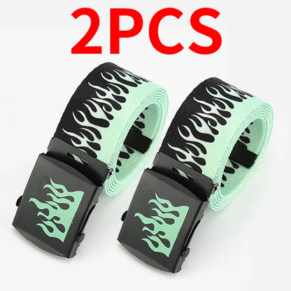 Punk Style Flame Belt – Trendy Hip-Hop Streetwear Accessory, Durable Unisex Fashion Decoration for Men & Women
