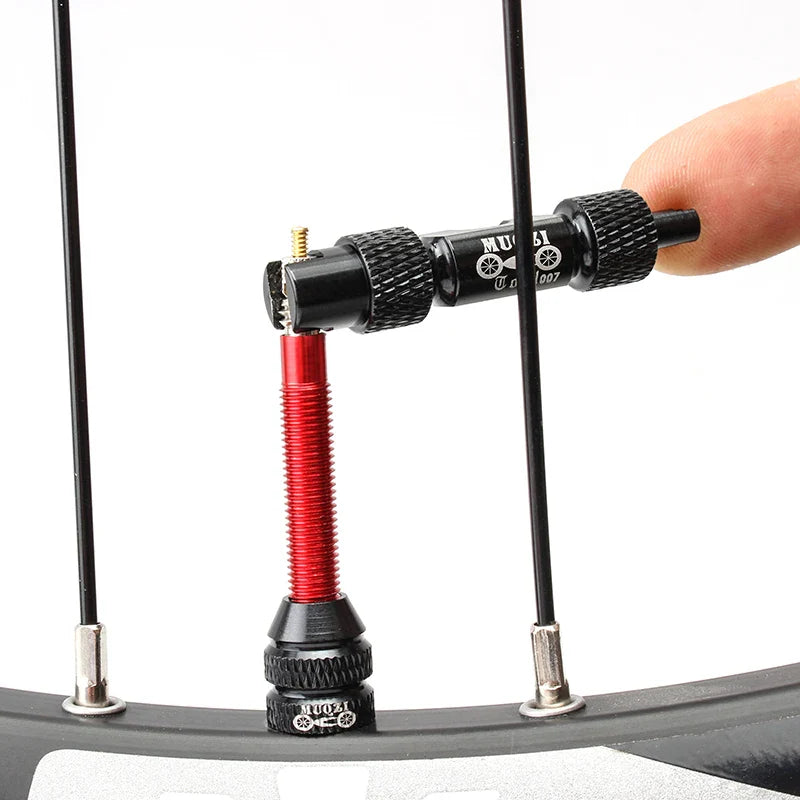 MUQZI MTB & Road Bike Valve Tool – Schrader & Presta Wrench for Tire Installation and Valve Core Removal