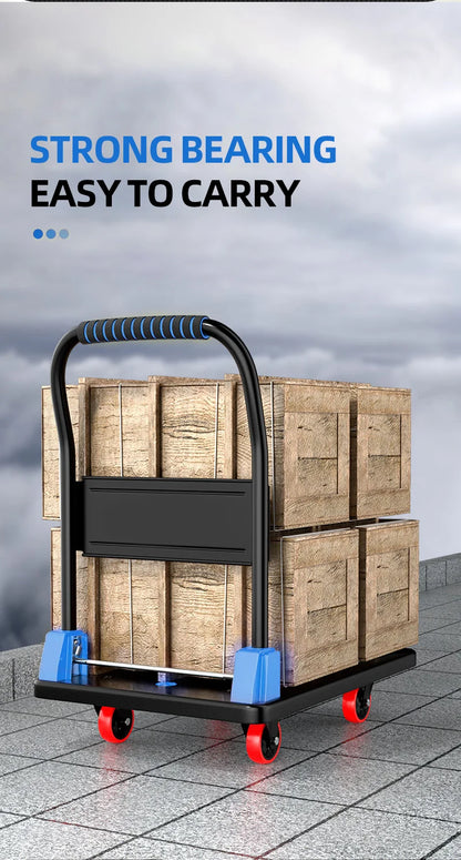 AIRAJ Foldable Platform Hand Truck – Heavy Duty Portable Trolley Cart, Compact Push Dolly for Practical Handling