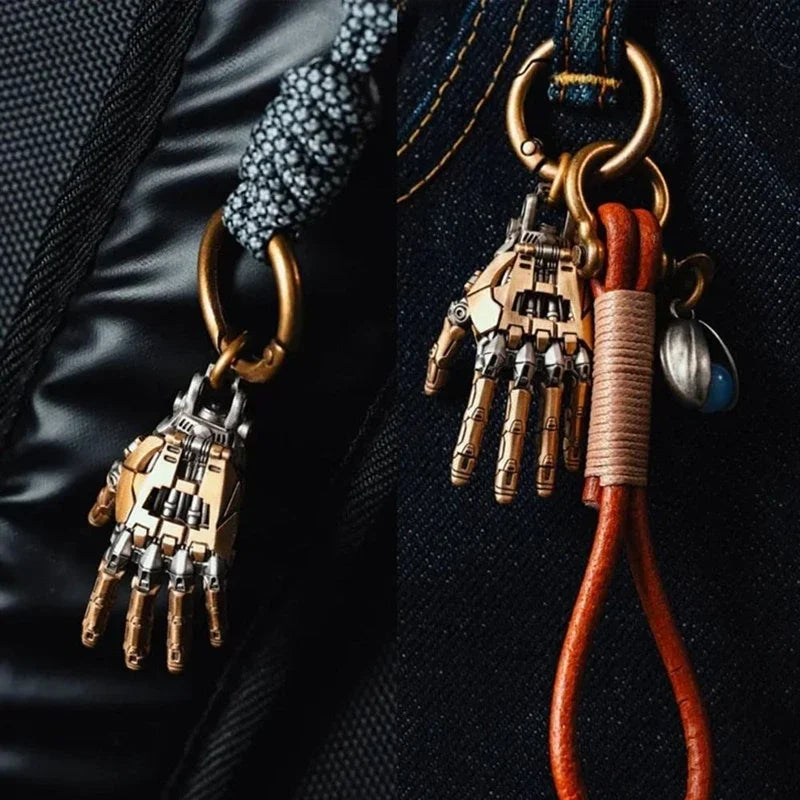 5cm Robot Hand Pendant – Mechanical Bionic Collectible with Movable Finger Joints, Chain Charm Display Ornament & Gift