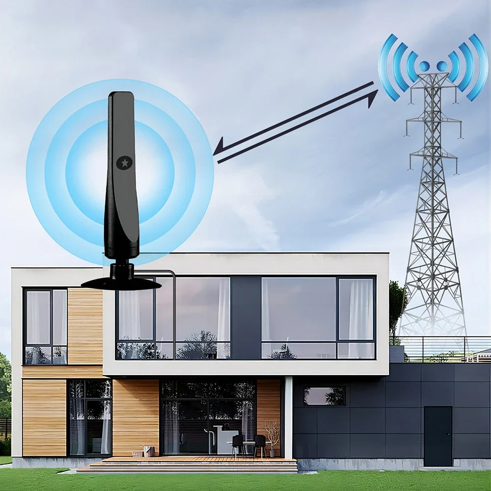 HD Digital TV Antenna - 50 Miles Amplified Signal Booster VHF/UHF Antenna for 4K & 1080P TVs