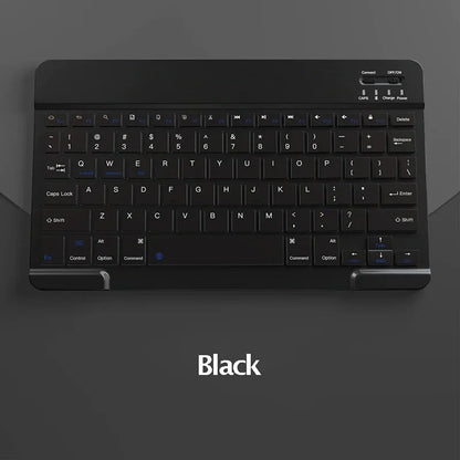 Spanish/English 10-Inch Bluetooth Keyboard – Wireless Rechargeable Universal Keyboard for iPad Air, Pro, Phone, Tablet, Laptop