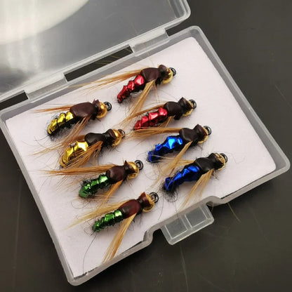 Fishing Flies Kit: Artificial Nymph Scud Fly Bug Worm Trout Insect Lure - Pack of 4pcs/8pcs/32pcs