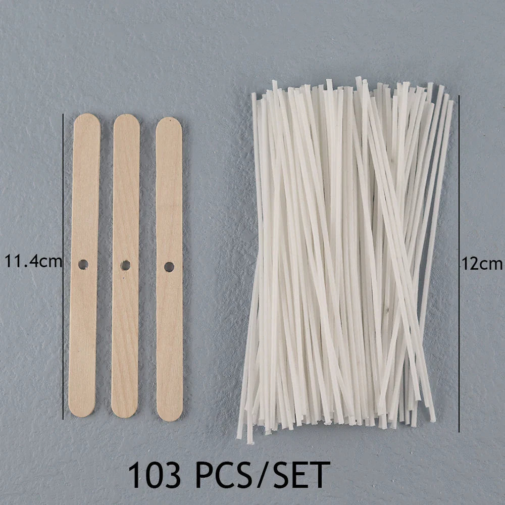 Smokeless Candle Wicks – Pre-Waxed Cotton Core with Metal Sustainer Tabs, 2.6-20cm for DIY Handmade Candle Making