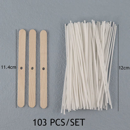Smokeless Candle Wicks – Pre-Waxed Cotton Core with Metal Sustainer Tabs, 2.6-20cm for DIY Handmade Candle Making