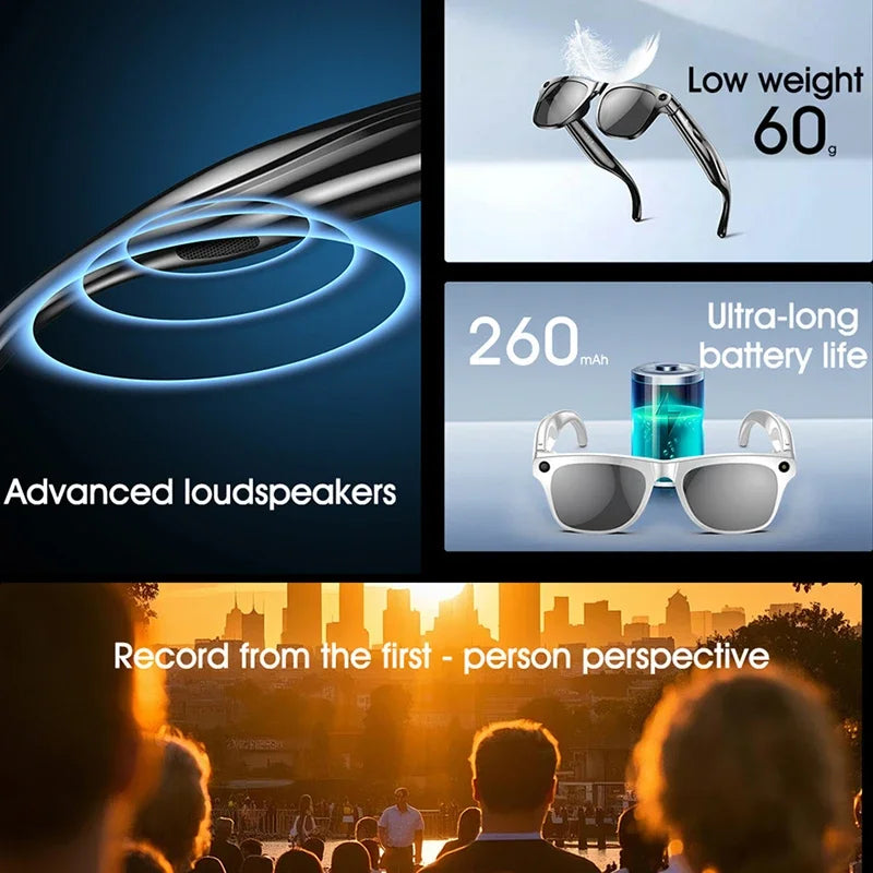 Xiaomi Mijia 6K HD AI Smart Glasses — 100MP Camera, ChatGPT, Bluetooth Call, Voice Assistant, 260mAh Battery