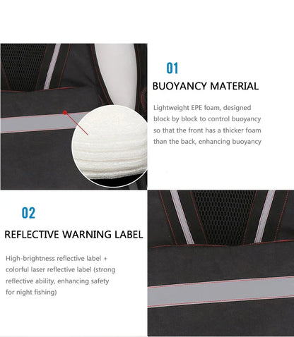 Multi-Functional Life Jacket Vest for Outdoor Fishing – Safety Vest with Storage Pockets & Buoyant Materials