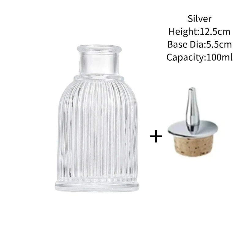Vintage Glass Cocktail Bitters Bottles — Stainless Steel Cap Seasoning & Bar Accessories for Kitchen & Bartender Use