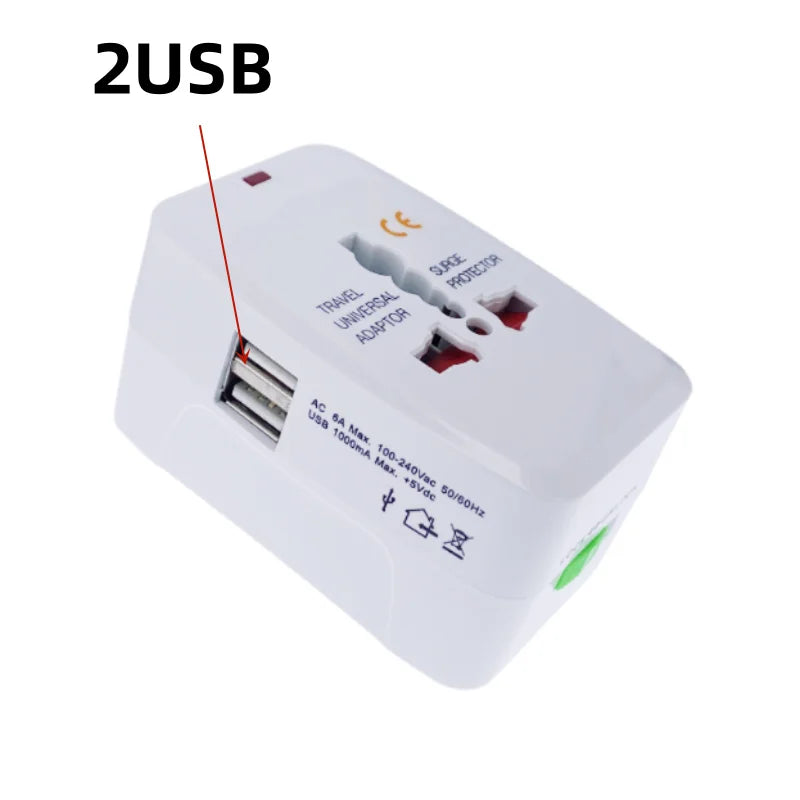 Universal Power Plug Adapter - International Travel AC Charger Converter for EU, US, AU, UK, Electrical Socket Outlet