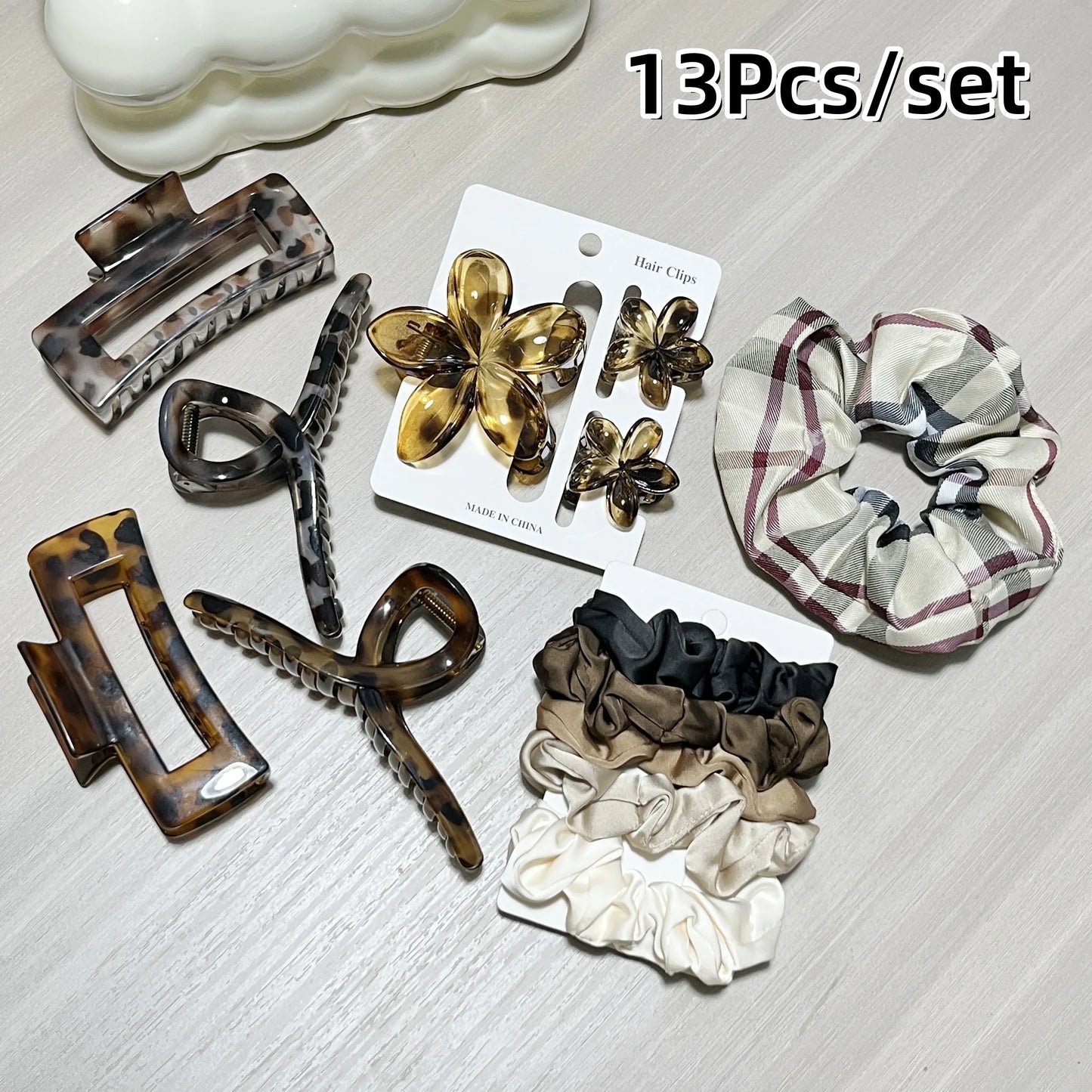 18Pcs Egg Flower Hair Clips | Gradient Candy Color Flowers, Shark Clips for Daily Ponytail Styling