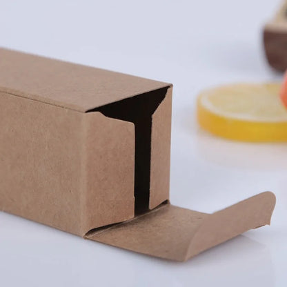 50pcs White & Black Kraft Paper Tube Boxes – Blank Cardboard Packaging for Essential Oils & Cosmetics