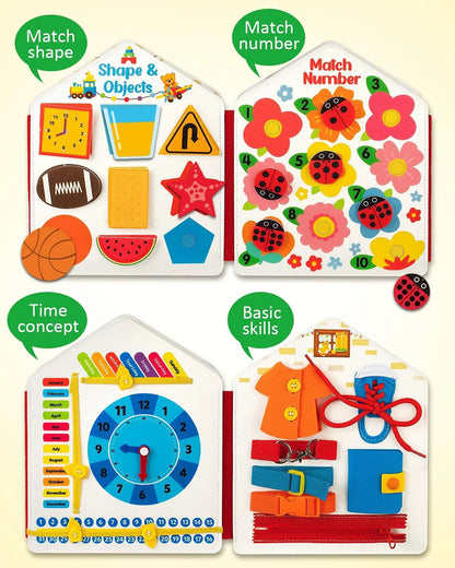 Montessori Busy Board for Toddlers – Sensory Busy Book for Early Education & Fine Motor Skills Learning Toys