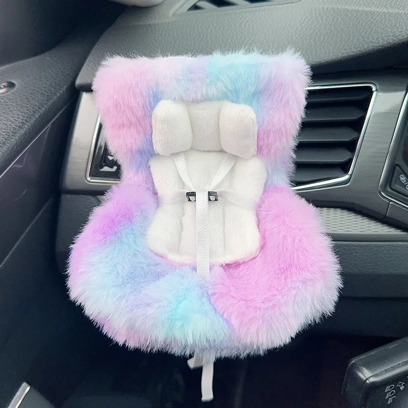 Labubu Car Doll Safety Seat – Kawaii Plush Aromatherapy Air Freshener for Ob11 & Dolls up to 18cm