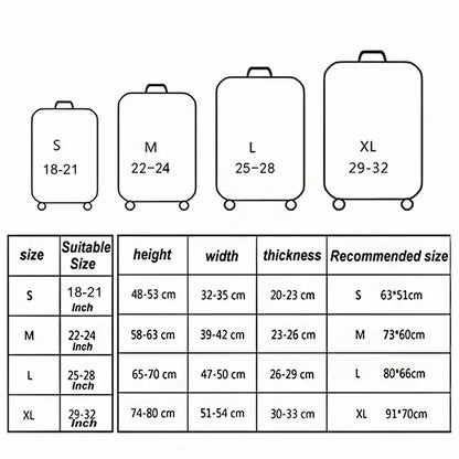Stretch Fabric Luggage Cover — Dustproof Suitcase Protector for 18-32 Inch Travel Bags