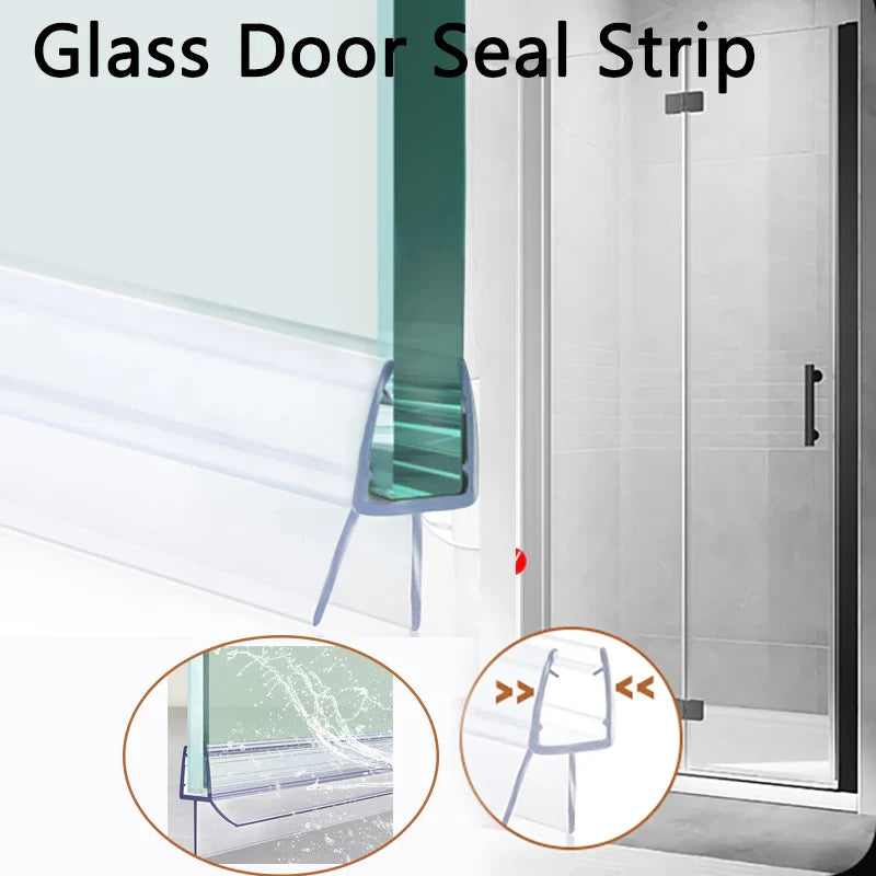 Shower Door Bottom Seal Strip – 4-6mm Frameless Glass Bathroom Door Sweep 50cm 2pcs