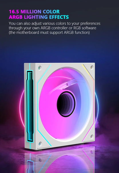 JUMPEAK MX120 360mm Modular Wireless Splicing PC Cooling Fan – 120mm ARGB Case Fan with Infinite Mirror Effect for Computer Water Cooler