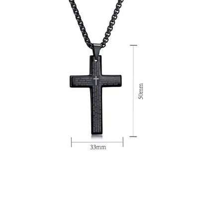 Fashion Cross Chain Pendant Necklace - Metal Geometry Punk Gothic Jewelry for Men and Women - Vintage Party Gift