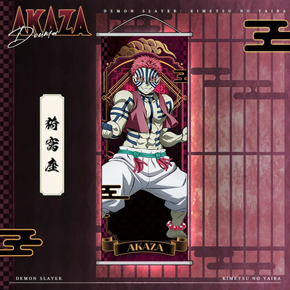 Akaza Wall Scroll - Demon Slayer Anime Poster for Bedroom Decor, Holiday Gift and Fan Collection