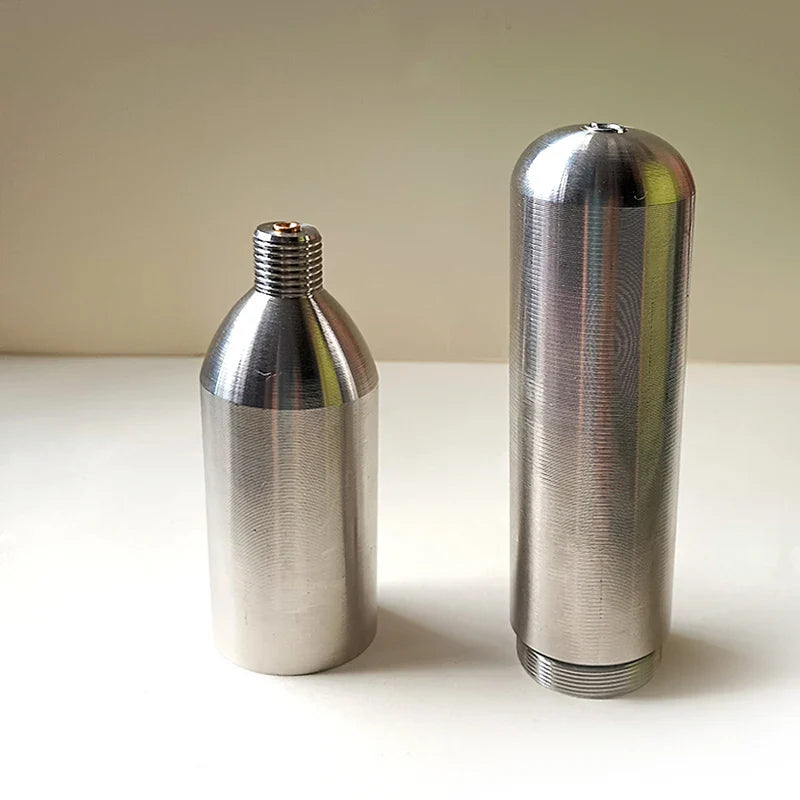 3/8-24UNF CO2 Cartridges – High Pressure Stainless Steel Rechargeable Cylinder for Oxygen Training, Scuba & Rescue Vest