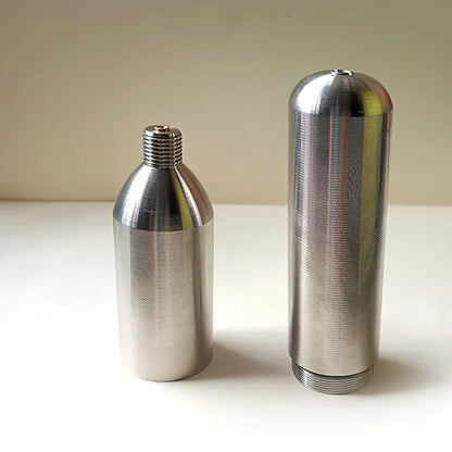 3/8-24UNF CO2 Cartridges – High Pressure Stainless Steel Rechargeable Cylinder for Oxygen Training, Scuba & Rescue Vest