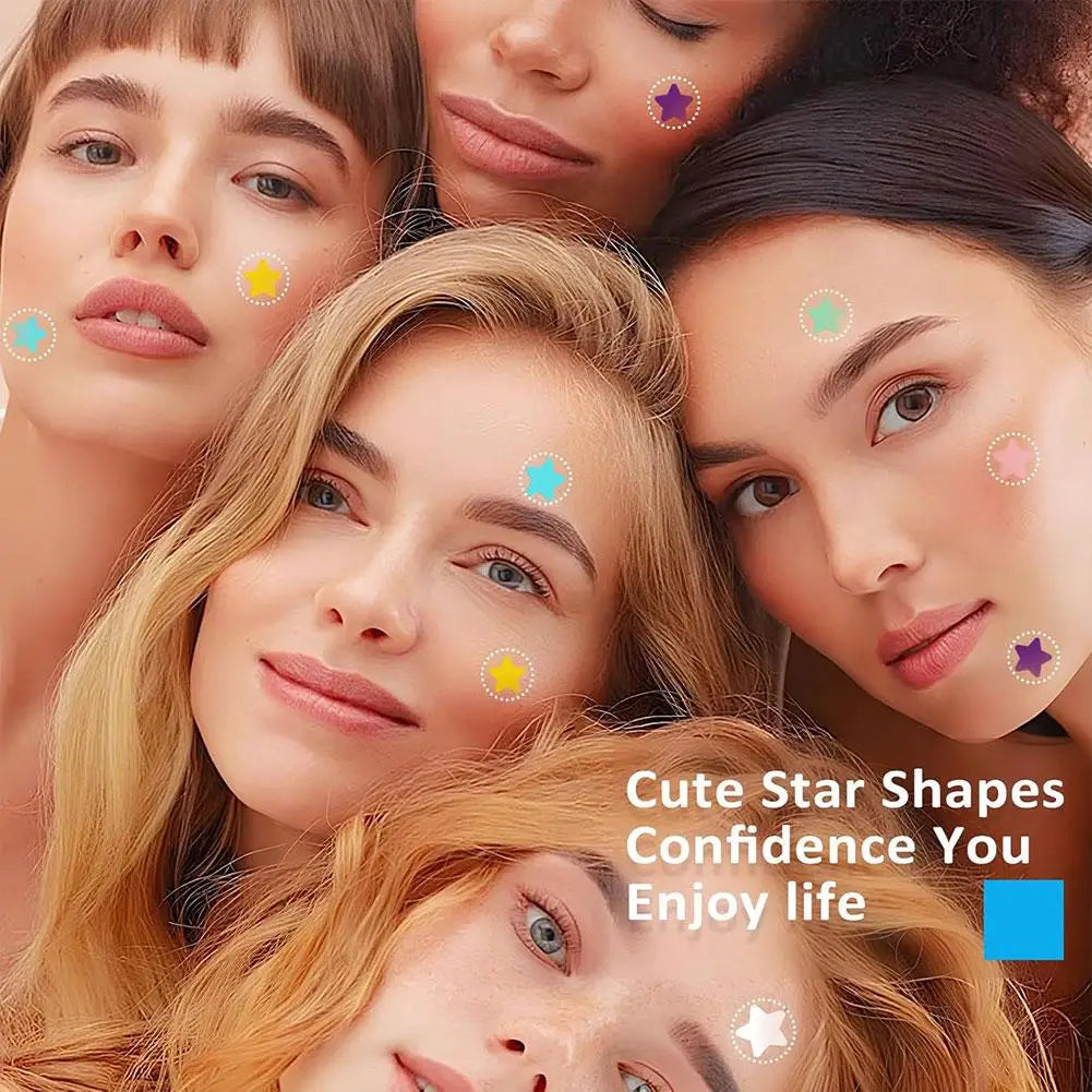 Colorful Star Pimple Patches – Invisible Acne Spot Stickers for Skin Care, Concealer & Makeup Tools