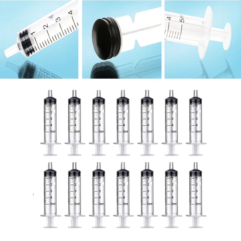 2-20pcs Plastic Reusable Syringes 1ml-10ml – Measuring Tool for Hydroponics & Kitchen Use
