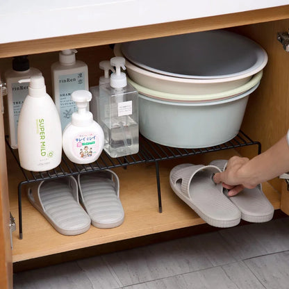 Iron Kitchen Storage Rack - Multi-Functional Closet Shelf for Dish Drying, Spice Jars, and Seasoning Bottles
