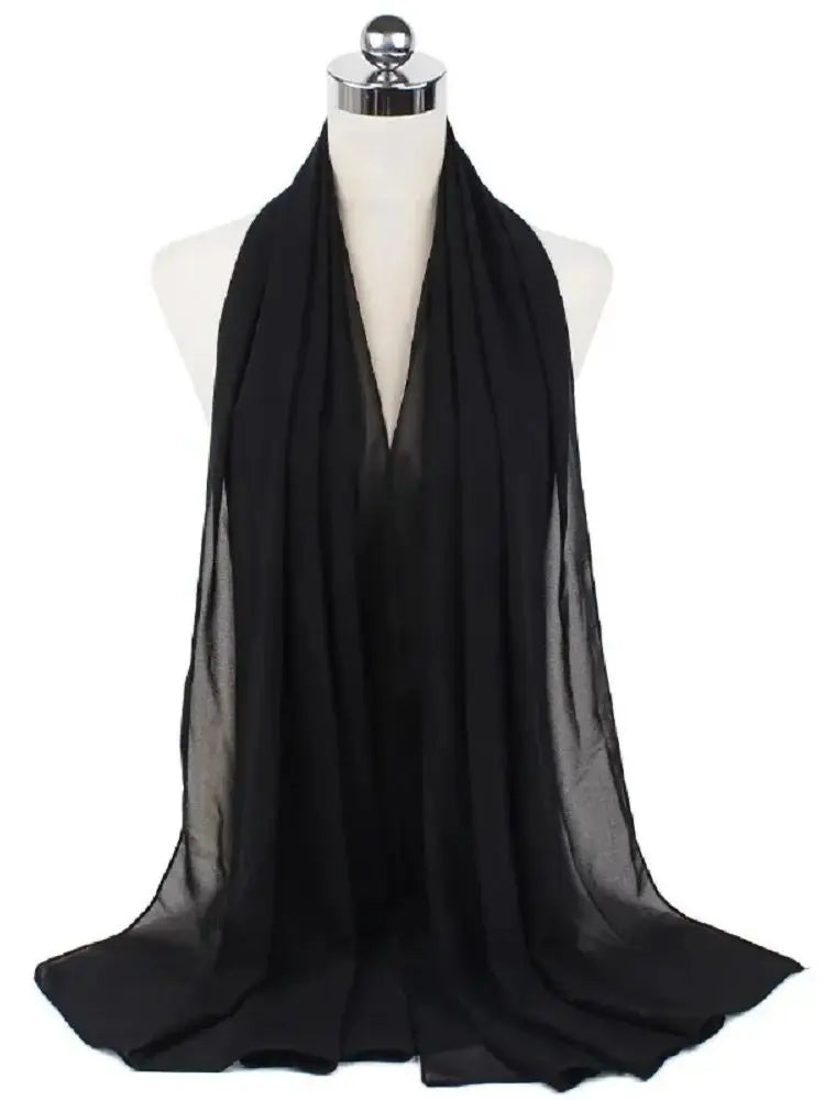 Women’s Solid Chiffon Instant Hijab – Ready-to-Wear Islamic Scarf, Muslim Shawl & Arab Head Wrap