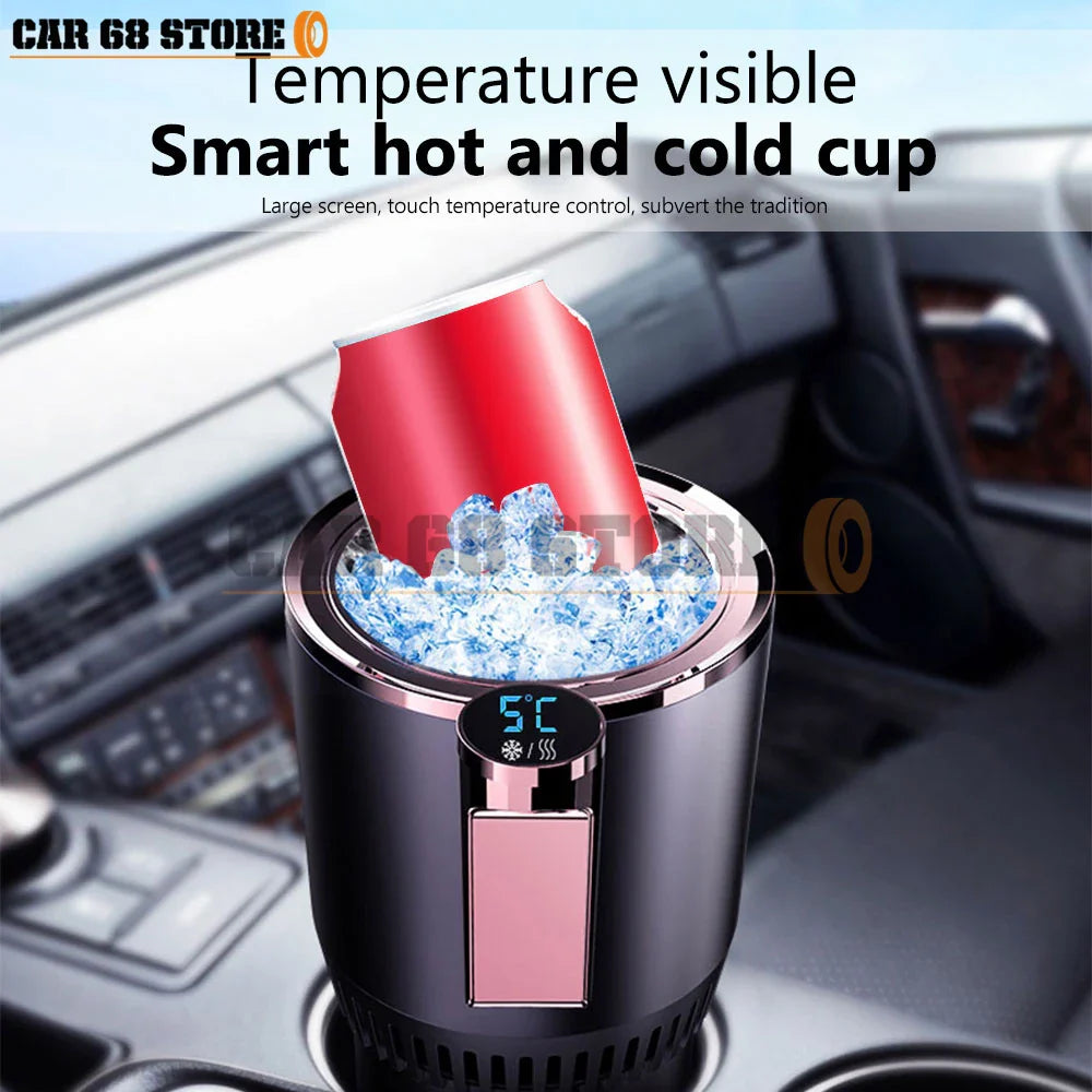 Smart Car Cup Warmer Cooler: 2-in-1 Heating Cooling Cup Holder for Car & Office - Travel Beverage Holder for Drinks Cans