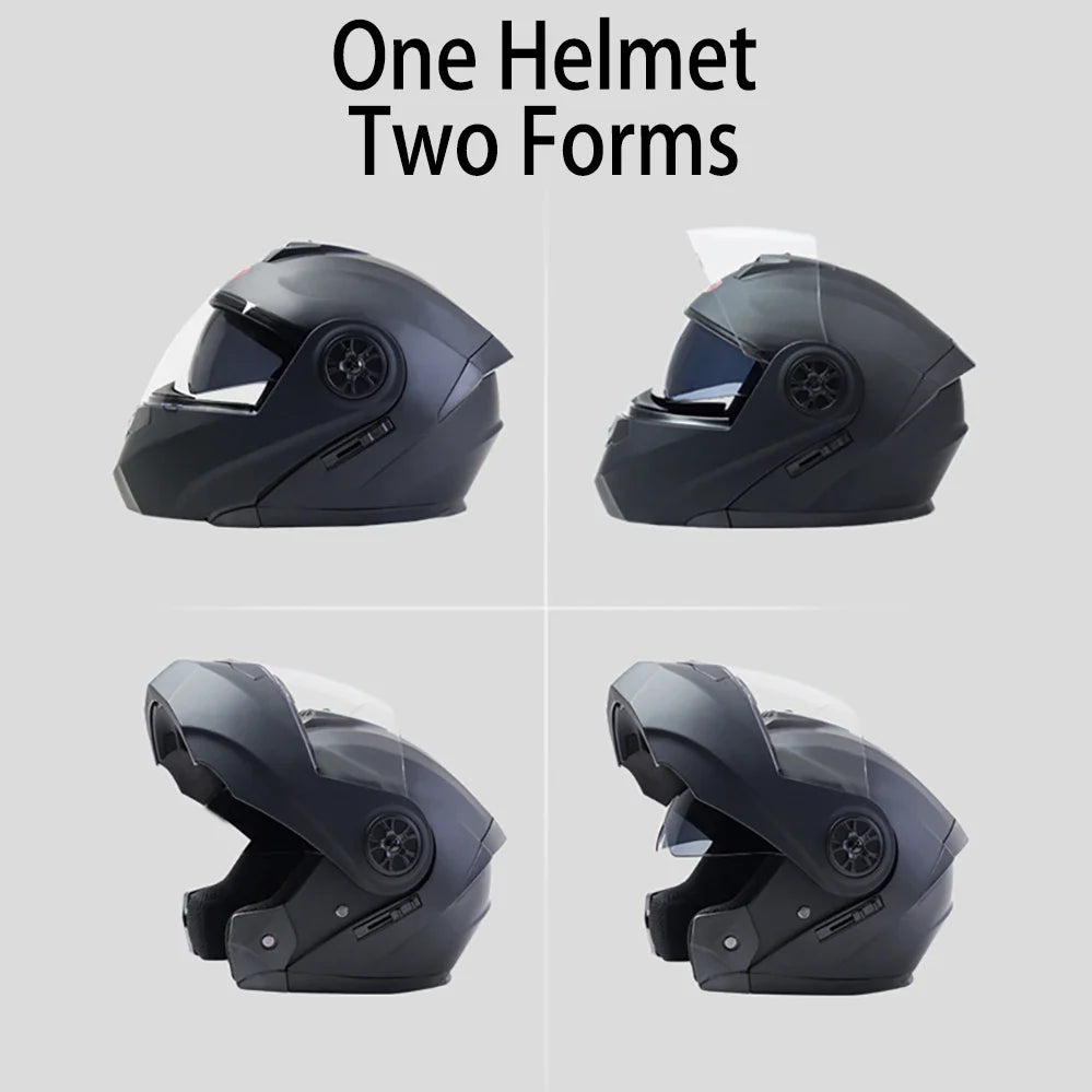 BLD Personalized Full Face Motorcycle Helmet – Dual Lens Modular Flip-Up Casco Moto for Men & Women
