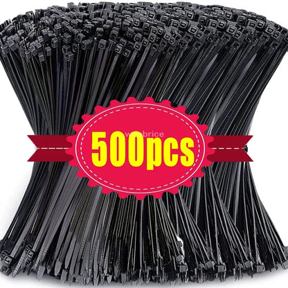 Heavy Duty Nylon Cable Ties 100–500PCS – Strong Adjustable Plastic Clamping Wraps & Fixation Tie Straps for Cable Management