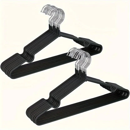 10PCS Metal Non-Slip Clothes Hangers – Durable Space-Saving Wardrobe Organizer for Bedroom & Home