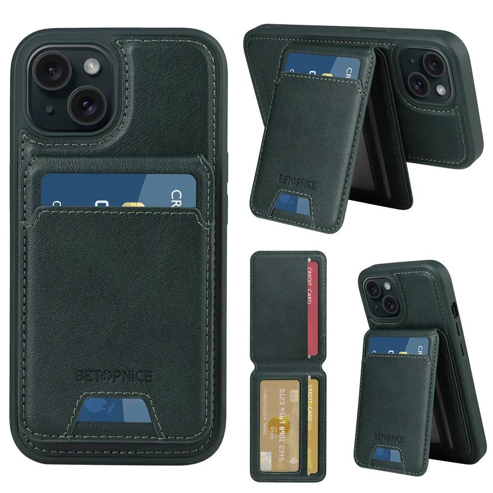 BETOPNICE 2-in-1 Magnetic Leather Wallet Case – Detachable Card Holder for iPhone 11 to 16 Pro Max & 16 Plus