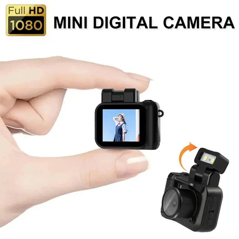 Mini Monoreflex Style 1080p CMOS Camera – Portable Video Recorder with Flash, LCD Screen & Battery Dock