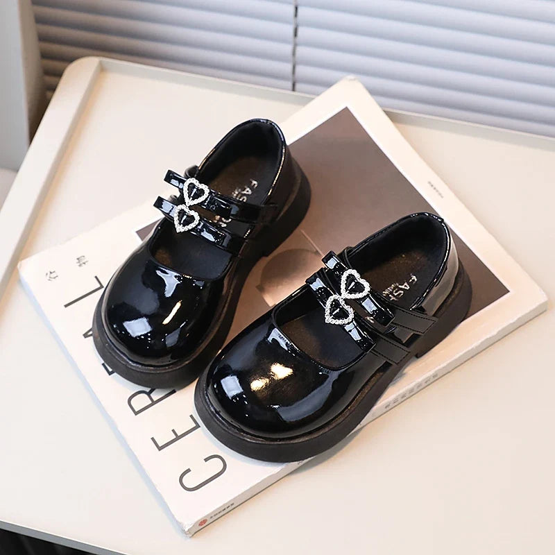 26-36 Girls Mary Jane Shoes - Elegant Leather Chunky Hook-and-Loop Kids Shoes