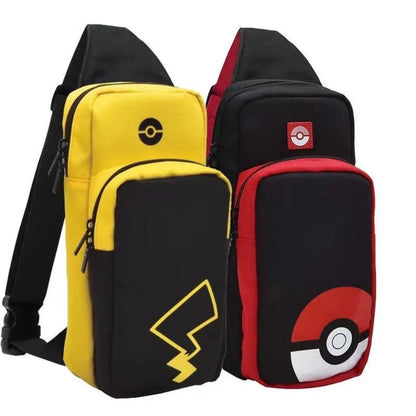 Pokemon Pikachu Crossbody Storage Bag – Travel Case for Nintendo Switch OLED, Lite, Dock & Game Console Carry Pouch