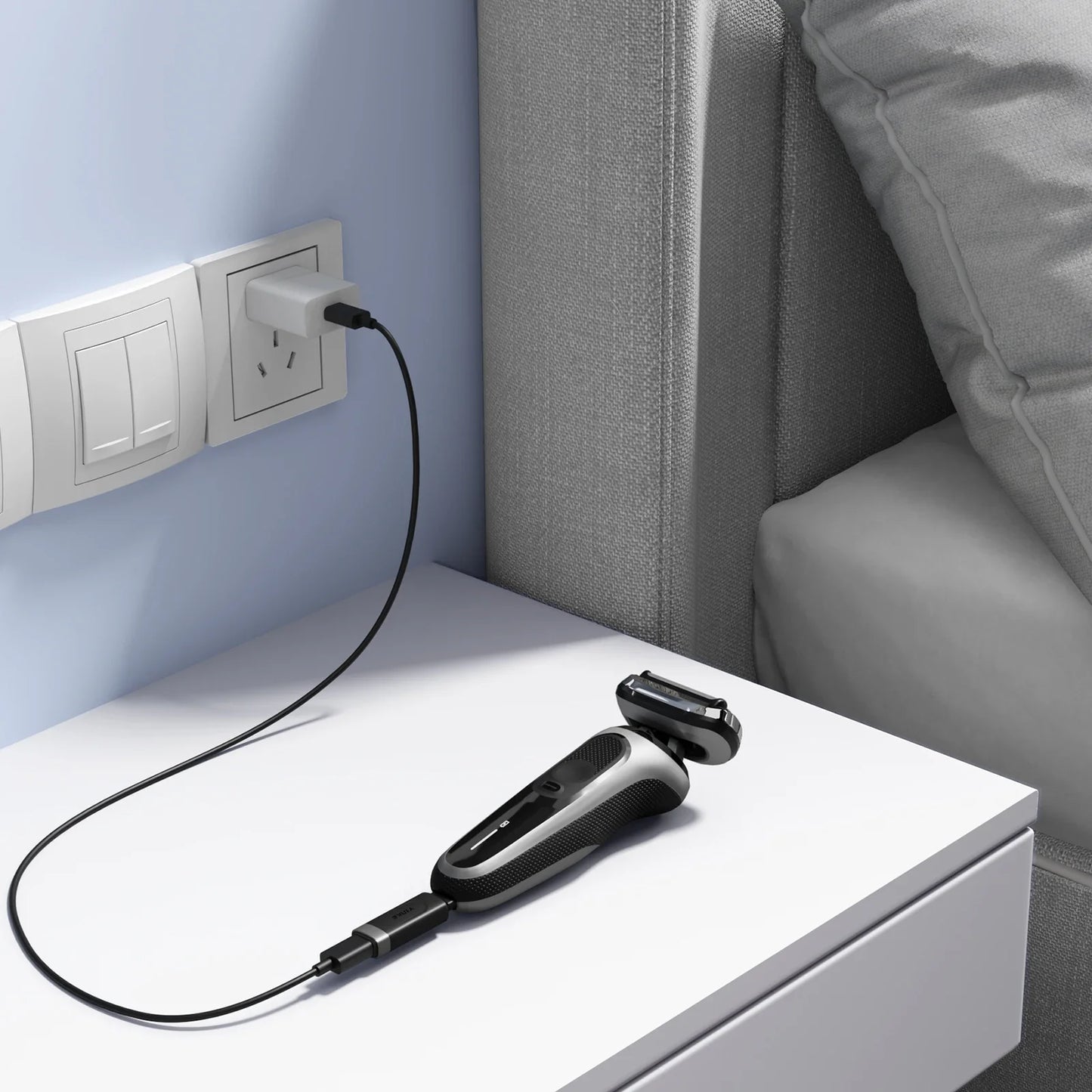 Yinke 12V Type-C Shaver Charger Adapter – Charging Converter for Braun Series 3, 5, 7, 9, 6, 1 XT5 Electric Razor (Cable Excluded)