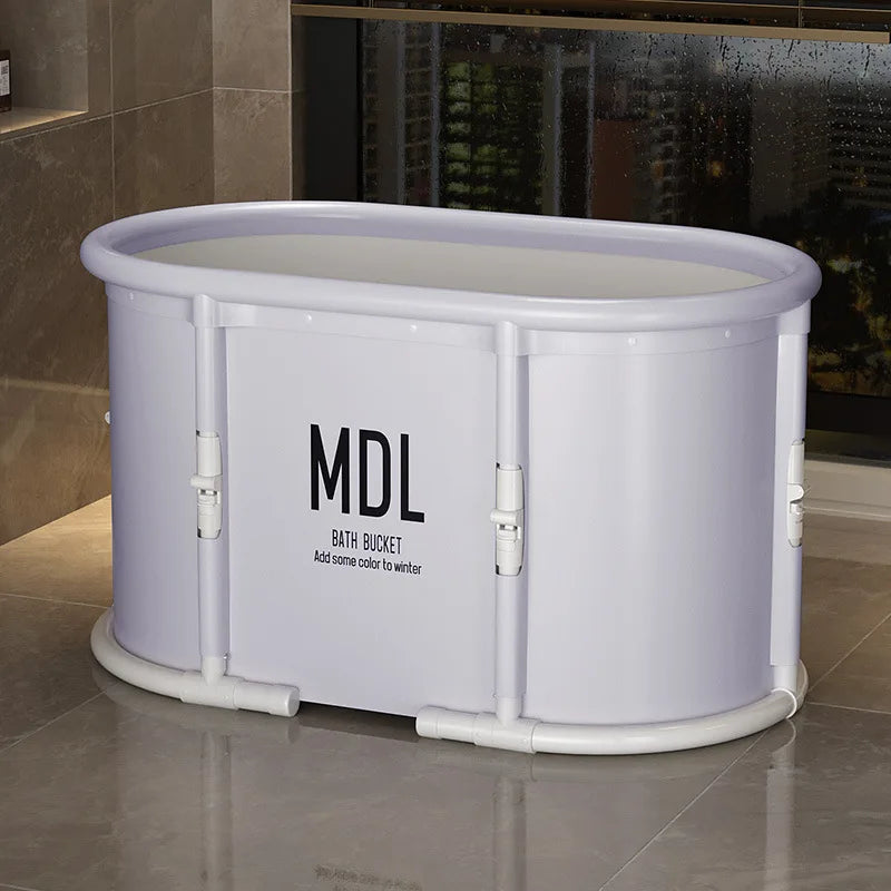 2025 One-Button Folding Oval Bath Tub – Adult SPA & Baby Wading Pool for Home, Sit or Lie Bath